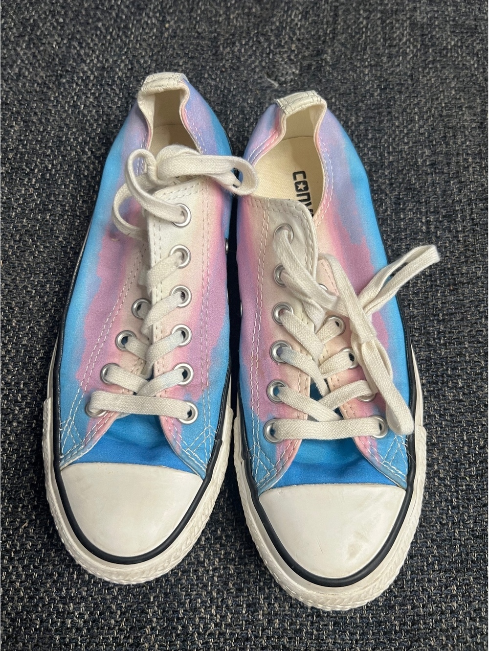 Size 7 Converse All Star pastel tie dye low top sneakers